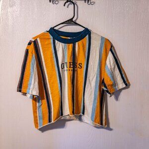 GUESS Originals Striped Cropped Tee – Multi-Color (No Size Tag)